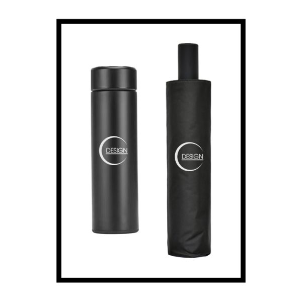 Enterprise Source Supplier High quality umbrella and thermos bottle business gift set advertising cooperate gift custom logo