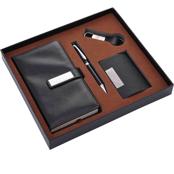 Custom logo Luxury promotional Corporate company Notebook with Pen card holder business gift set - Image 4