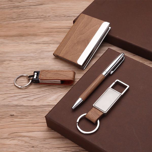 New product ideas corporate gifts custom logo notebook with pen gift set with card holder USB keyring business gift set - Image 2