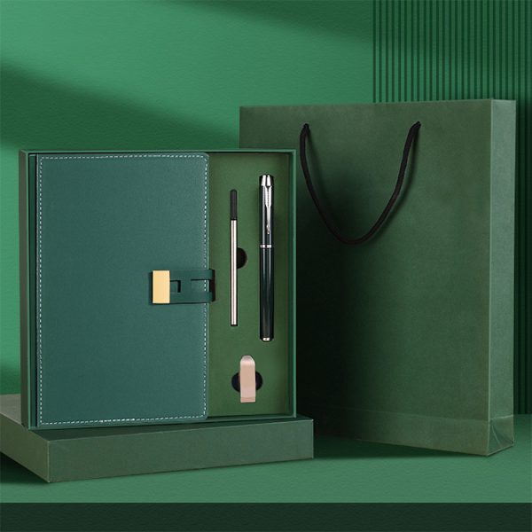 Popular Wholesale Custom PU Leather Notebook and Flash Driver Gift set for Business Promotion and Souvenir Gift Sets - Image 3