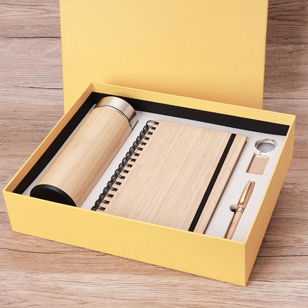 Promotional Unique Wooden Notebook With Pen Cooperating ECO Gift For Corporate Business bamboo gift set - Image 2