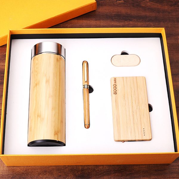 Promotional Unique Wooden Notebook With Pen Cooperating ECO Gift For Corporate Business bamboo gift set - Image 3