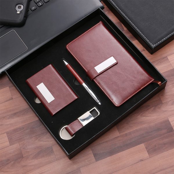 Custom Product Business Wallet+ Key Chain + Pen + Notebook Gift Set corporate gift set luxury promotional - Image 4