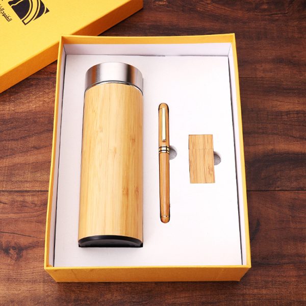 Promotional Unique Wooden Notebook With Pen Cooperating ECO Gift For Corporate Business bamboo gift set - Image 5