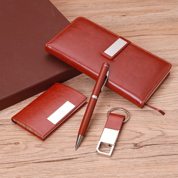 Custom logo Luxury promotional Corporate company Notebook with Pen card holder business gift set - Image 3