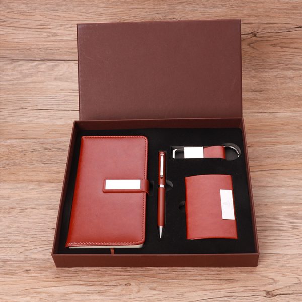 Custom logo Luxury promotional Corporate company Notebook with Pen card holder business gift set - Image 2