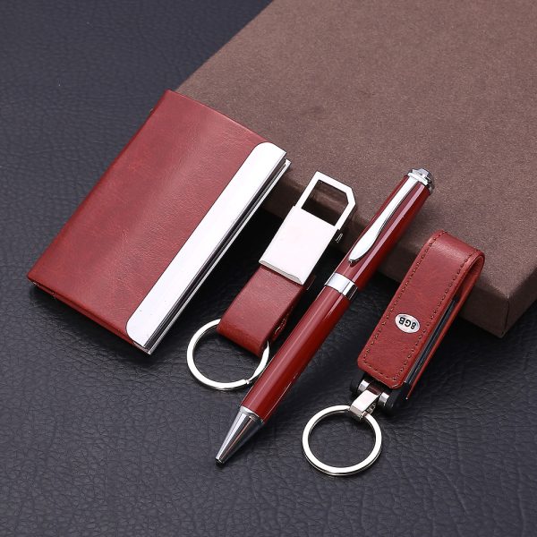 Services office Custom Made Logo Name Cardholder Key Chain Ballpoint Pen corporate promotional business gift sets - Image 2