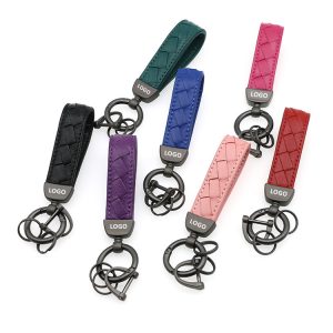Fashion chaveiro para carro pu leather keychain leather wristlet keychains wholesale