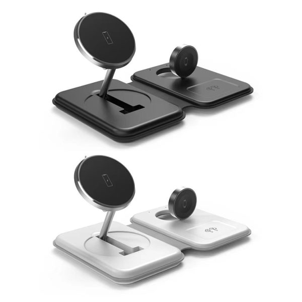Custom Logo Qi2.0 15W 3-in-1 Fast Wireless Charger Stand Holder Multi-Function Magnetic Charging Station - Image 6