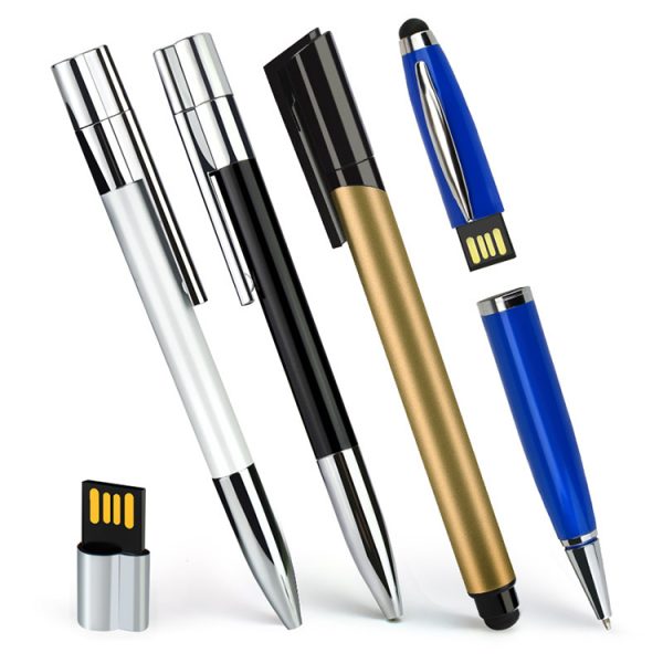 Wholesales Metal Pen Shape Custom Logo 1GB 2GB 4GB 8GB Pendrive Flash Drive Gadgets Electronic