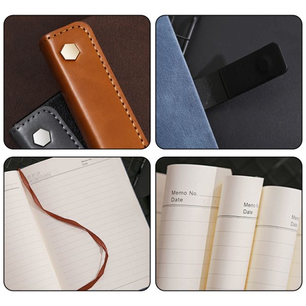 Notebook a5 wholesale magnet buckle retro notepad printable LOGO leather business B5 notebook box set - Image 2