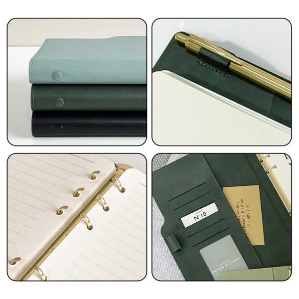 Custom A6 Thermo PU Planner Notebook with Pen Loose-leaf Binding for School or Office Use for Business - Image 2