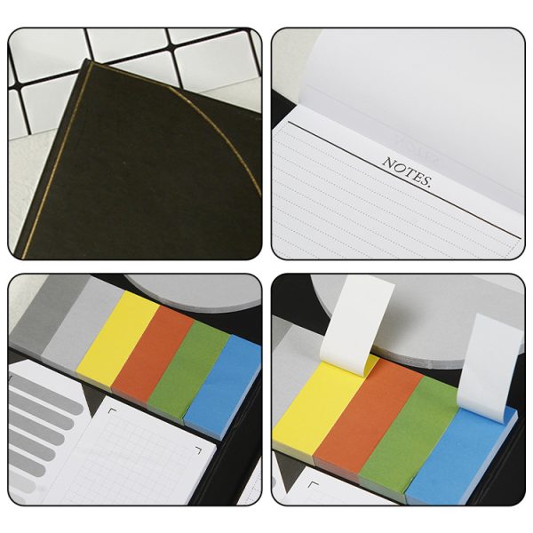 Office Stationary Set Hard Cover Paper Note Pad Tear Off Desktop Post Notes It Sticky Notes Notepad Book with Index Cards - Image 2