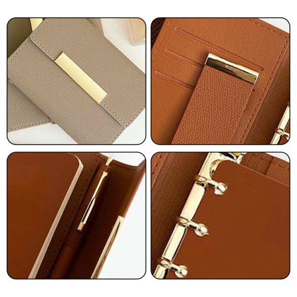 New trend premium gift customized logo A5 A6 A7 PU Leather organizer 6 ring binder notebook custom planner - Image 2