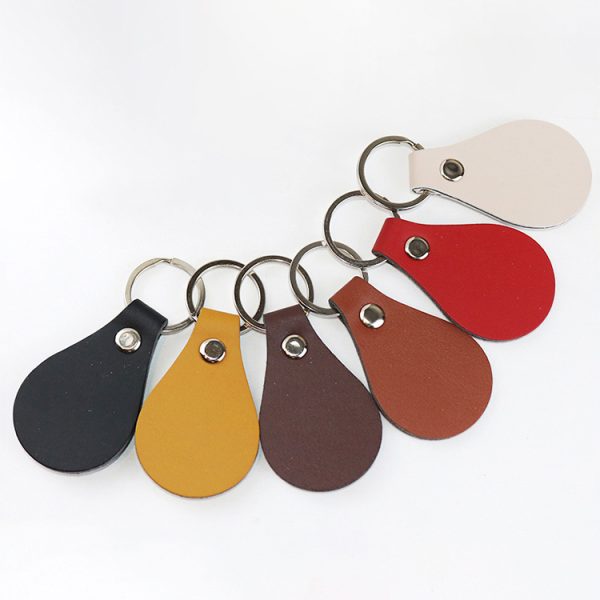 Wholesale blank DIY souvenirs PU leather keychain for car key - Image 4