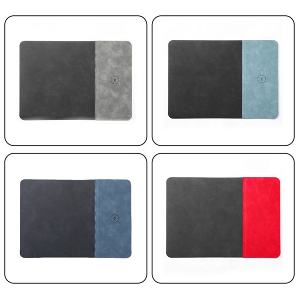 Wholesale 15W Fast Charging Cable Multifunction Mouse Pad Customize Logo Office Business PU Leather Wireless Charger Mouse Pad - Image 2