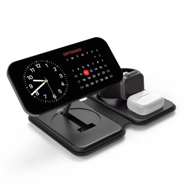Custom Logo Qi2.0 15W 3-in-1 Fast Wireless Charger Stand Holder Multi-Function Magnetic Charging Station - Image 2