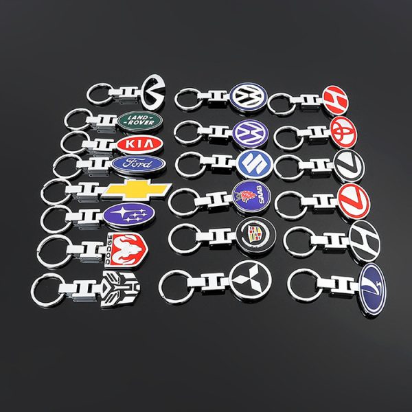 Custom wholesale metal H-chain car logo soft ename metal key chains pendants hanger cartoon keychain stock - Image 6