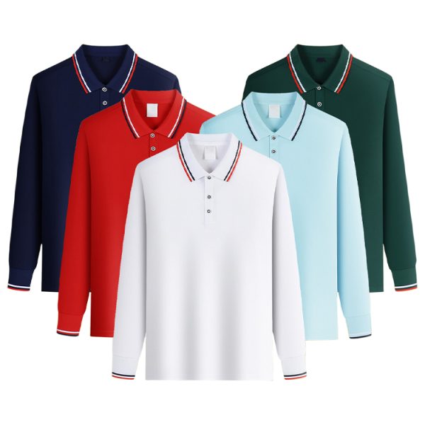 Long sleeve factory wholesale men's fashion custom polo shirts plain t-shirts