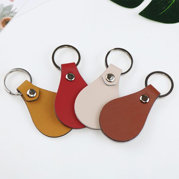 Wholesale blank DIY souvenirs PU leather keychain for car key - Image 5