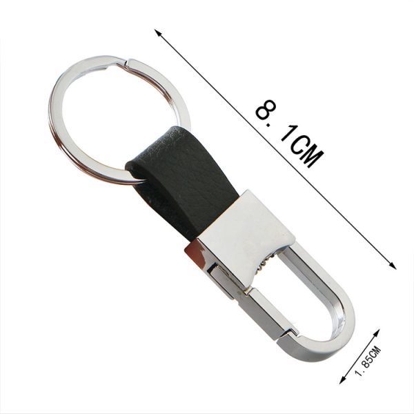 Custom Logo Zinc Alloy Metal Keychain Leather Metal Car Chain Heavy Duty Key Holder Keychain Carabiner Clip Keyring for Outdoor - Image 3