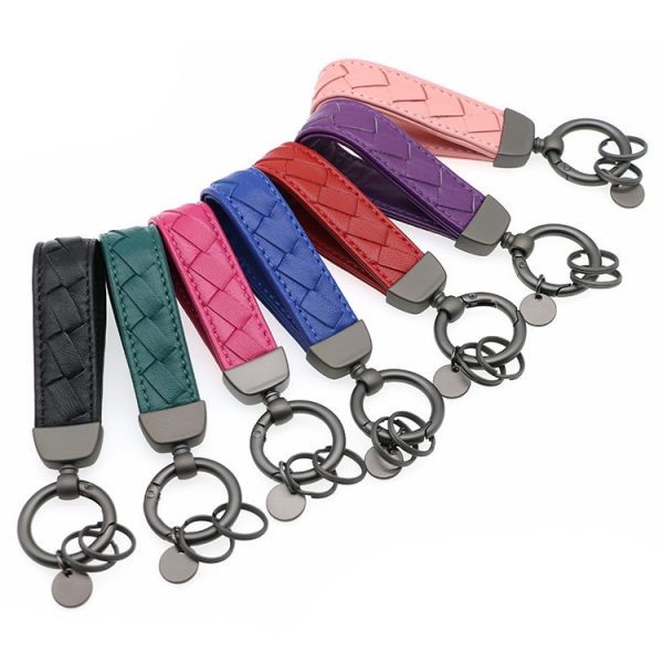 Fashion chaveiro para carro pu leather keychain leather wristlet keychains wholesale - Image 6