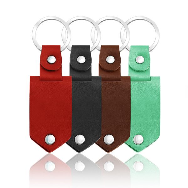 Custom PU Leather DIY Sublimation Photo Keychain for Men with Keyring Blank Keychain - Image 3