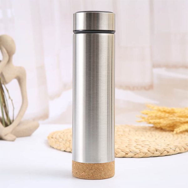 New straight cup bottle custom logo Insulated stainless steel vacuum flasks double wall insulated water bottle with cork bottom - Image 5