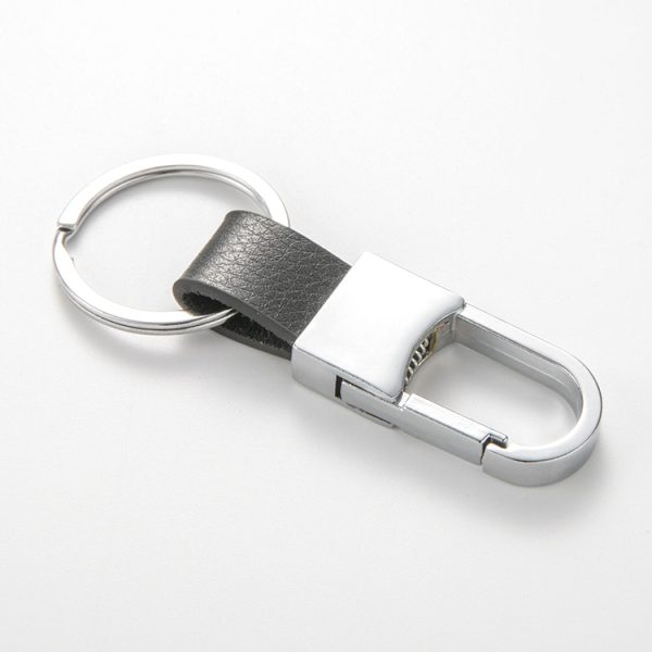 Custom Logo Zinc Alloy Metal Keychain Leather Metal Car Chain Heavy Duty Key Holder Keychain Carabiner Clip Keyring for Outdoor - Image 4