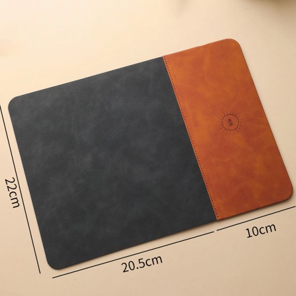 Wholesale 15W Fast Charging Cable Multifunction Mouse Pad Customize Logo Office Business PU Leather Wireless Charger Mouse Pad - Image 4