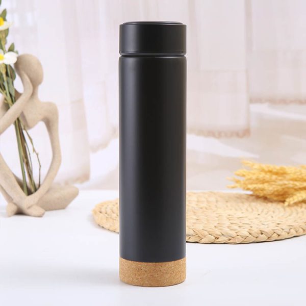 New straight cup bottle custom logo Insulated stainless steel vacuum flasks double wall insulated water bottle with cork bottom - Image 6