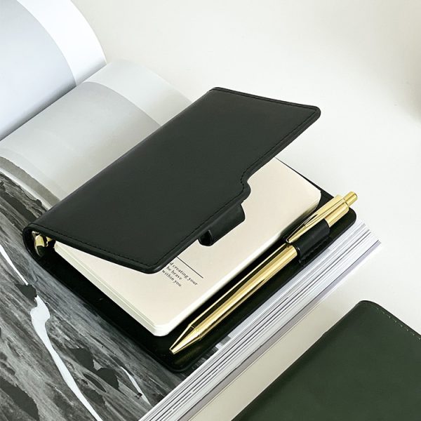 Custom A6 Thermo PU Planner Notebook with Pen Loose-leaf Binding for School or Office Use for Business - Image 4