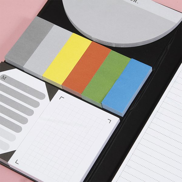 Office Stationary Set Hard Cover Paper Note Pad Tear Off Desktop Post Notes It Sticky Notes Notepad Book with Index Cards - Image 3