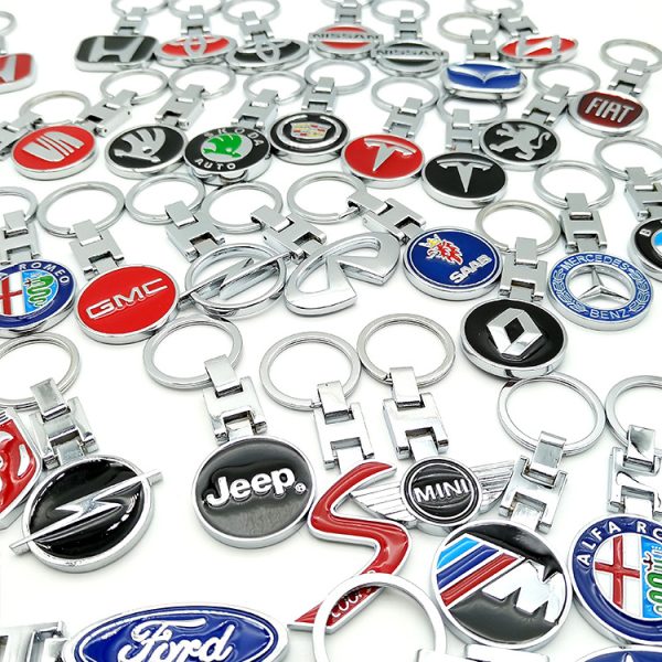 Custom wholesale metal H-chain car logo soft ename metal key chains pendants hanger cartoon keychain stock - Image 3