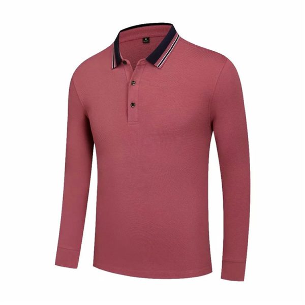 Custom Long Sleeve Polo Shirts Moisture-Wicking Polyester Knitted Apparel for Golf and Everyday Wear - Image 5