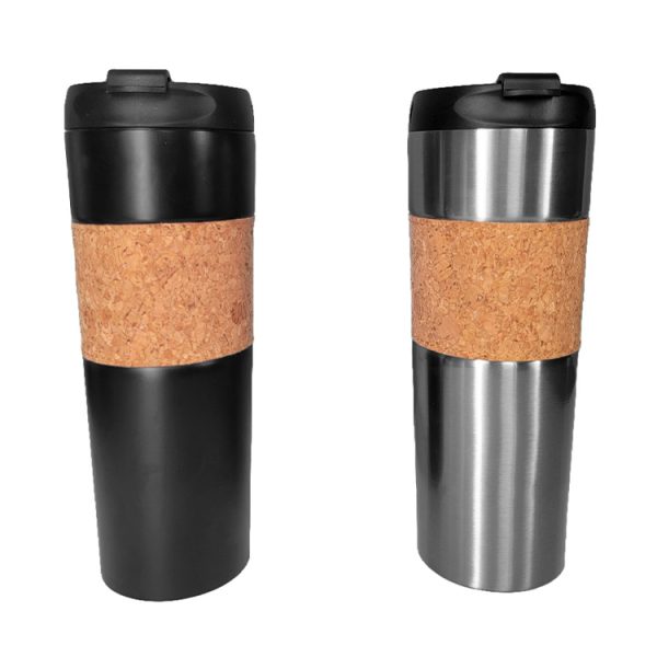 Eco-friendly Cork Sleeve Stainless Steel 304 Insulated Coffee Mug Custom Logo - Image 4