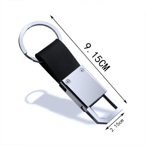 Wholesales Personalised Logo Printed Custom Metal Pu Leather Keychain Cowhide Keychain Premium Genuine Leather Keyring - Image 6