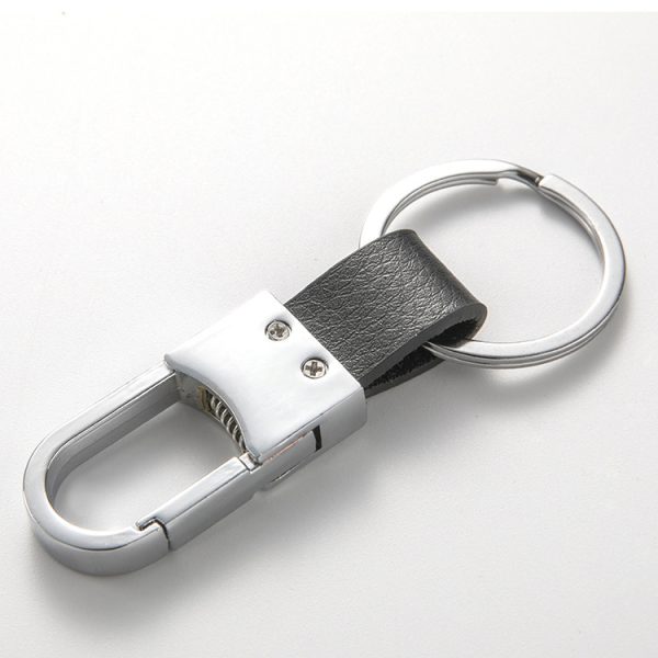 Custom Logo Zinc Alloy Metal Keychain Leather Metal Car Chain Heavy Duty Key Holder Keychain Carabiner Clip Keyring for Outdoor - Image 6