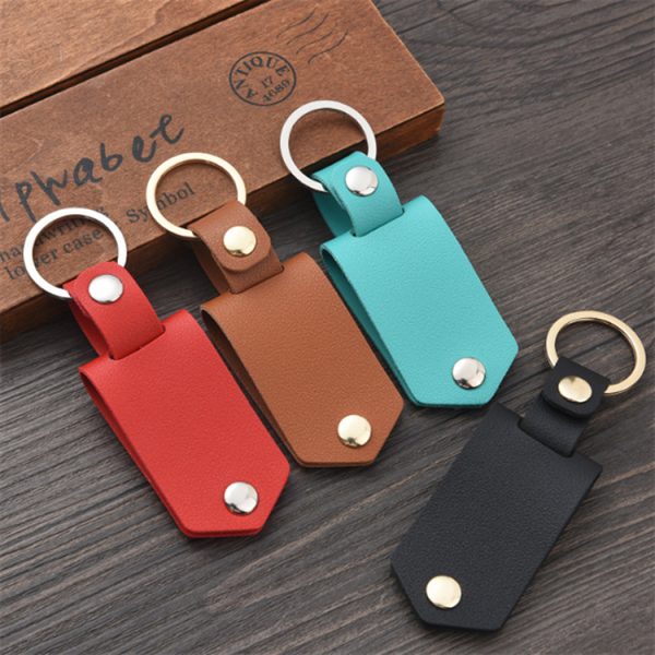 Custom PU Leather DIY Sublimation Photo Keychain for Men with Keyring Blank Keychain - Image 6