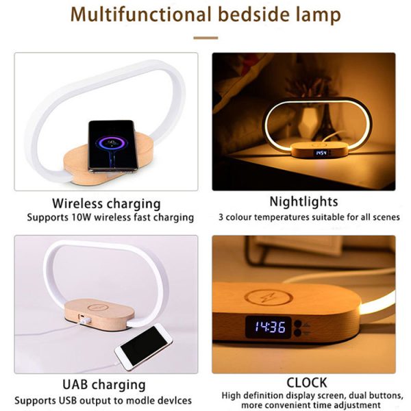 Multifunctional Wireless Charging 15W 10W Clock Wireless Charger LED Digital night light lamp Custom Logo - Image 2