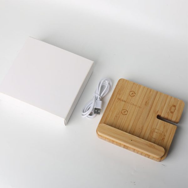 Bamboo Foldable 3 in 1 Wireless Charger Type C Fast Charging Wooden Cell Phone Wireless Charger for iPhone/iPad/iWatch