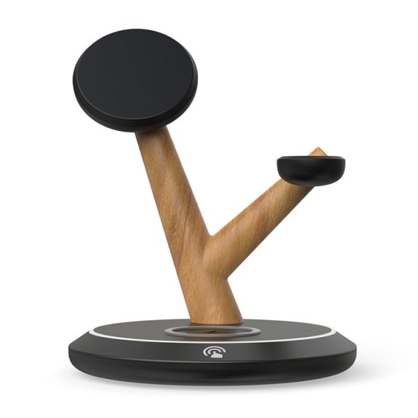 Tree Branch LED Design 3-in-1 15W Magnetic Wireless Charger for Watch/AirPods/Cellphone PC ABS Desktop Charging Stand - Image 6