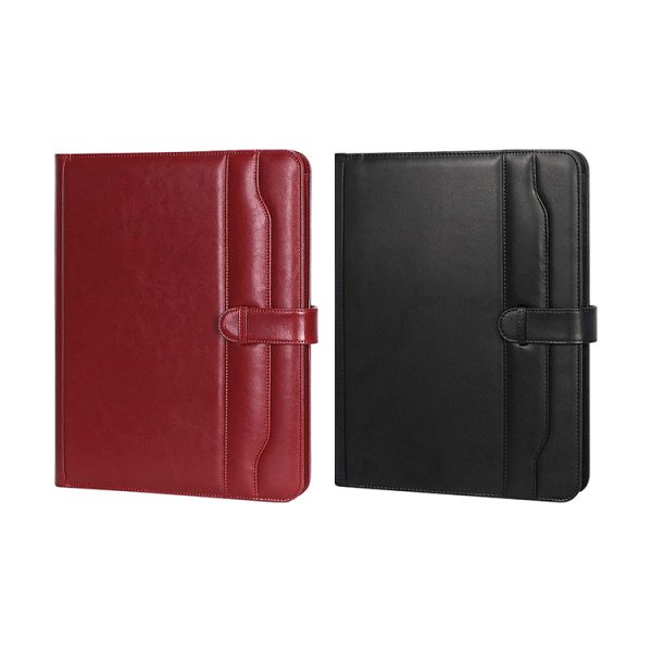 A4A5 Zip Portfolio Custom Logo PU Leather Expandable File Folder Notepad Ring Binder Multifunction Case - Image 5