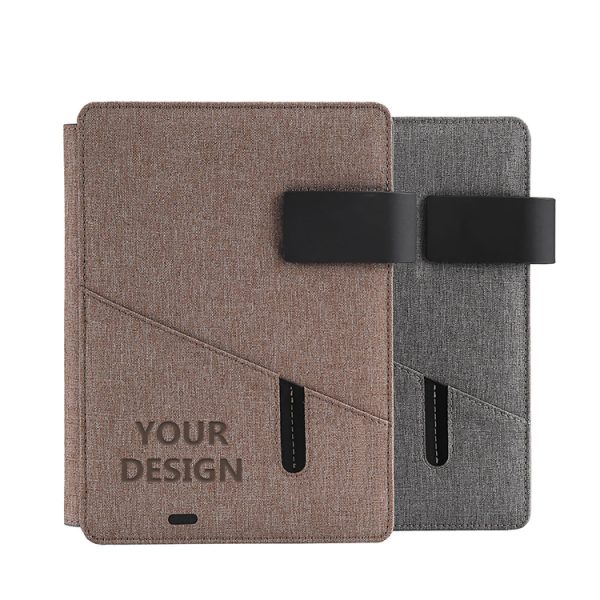 Custom Gifts Power bank Notebook with USB Flash Drive A4 A5 A6 PU Leather Wireless Charger Powered Diary - Image 2