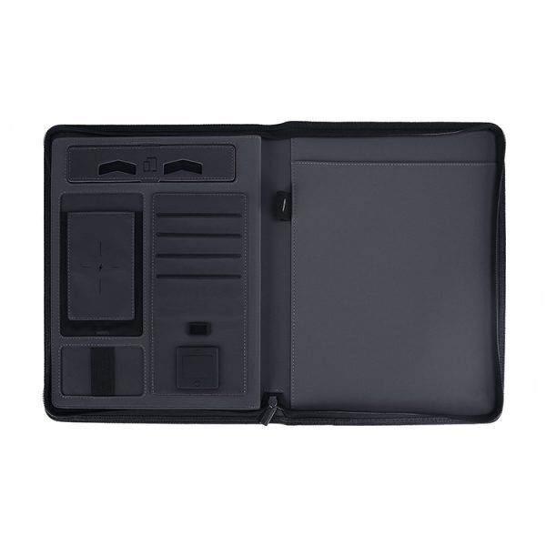 Custom Multi-Purpose Folder Wireless Charging Notebook with Calculator A4 Business Power Binder Manager Clip - Image 3