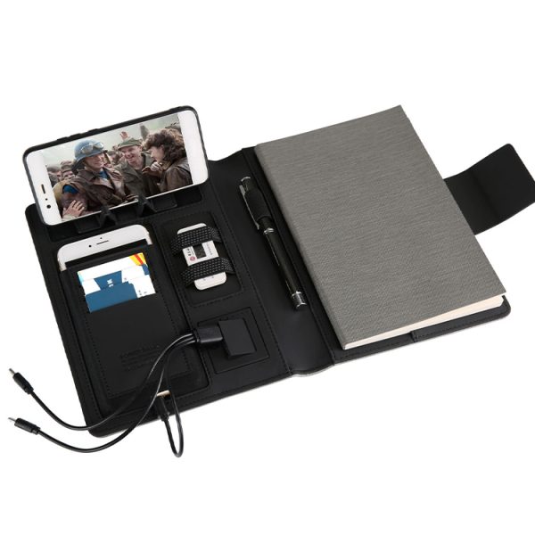 Ideas Logo Gift Set Notebook with Wireless Charger Power Bank 8000mAh Custom Diary