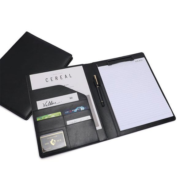A4 Folder File Organizer Writing Clamps Clamps Business Office Wholesale Custom Leather Multifunctional Storage Conference Book - Image 3