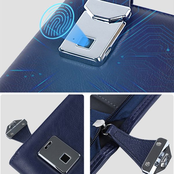 Custom A4 Leather portfolio with power bank Business file folder Wireless Charging briefcase filing documenr products - Image 3