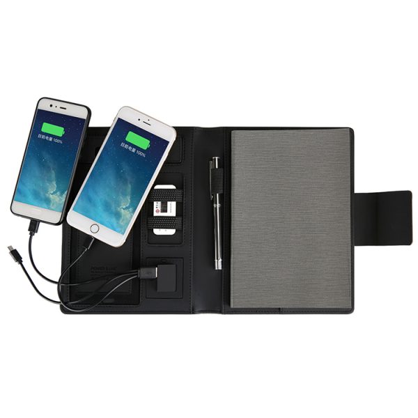 Ideas Logo Gift Set Notebook with Wireless Charger Power Bank 8000mAh Custom Diary - Image 3