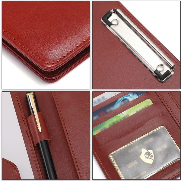 A4 Folder File Organizer Writing Clamps Clamps Business Office Wholesale Custom Leather Multifunctional Storage Conference Book - Image 2